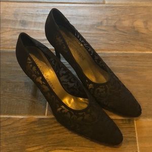 Black Yves Saint Laurent Lace Pumps- Size 8.5